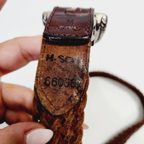 4x$25 Leather braided brown bohemian belt size medium - Picture 7 of 10